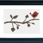 Red Bird Cross Stitch Patt..