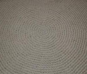 Custom Crochet Round Rug, 100% Natural Wool